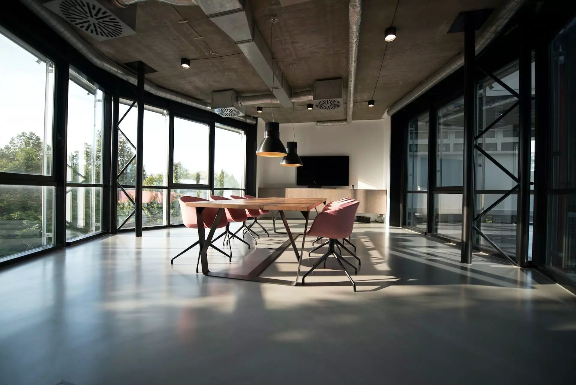 Office conference room with industrial design