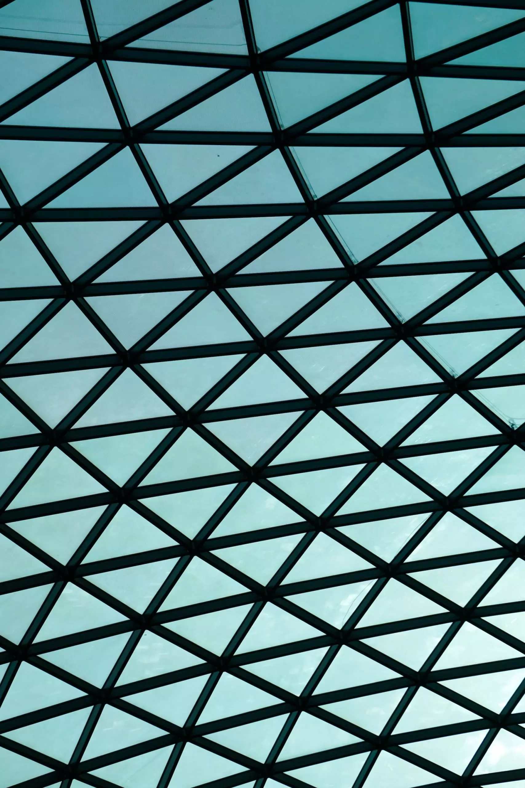 Glass and steel roof of the Great Court, British Museum, London