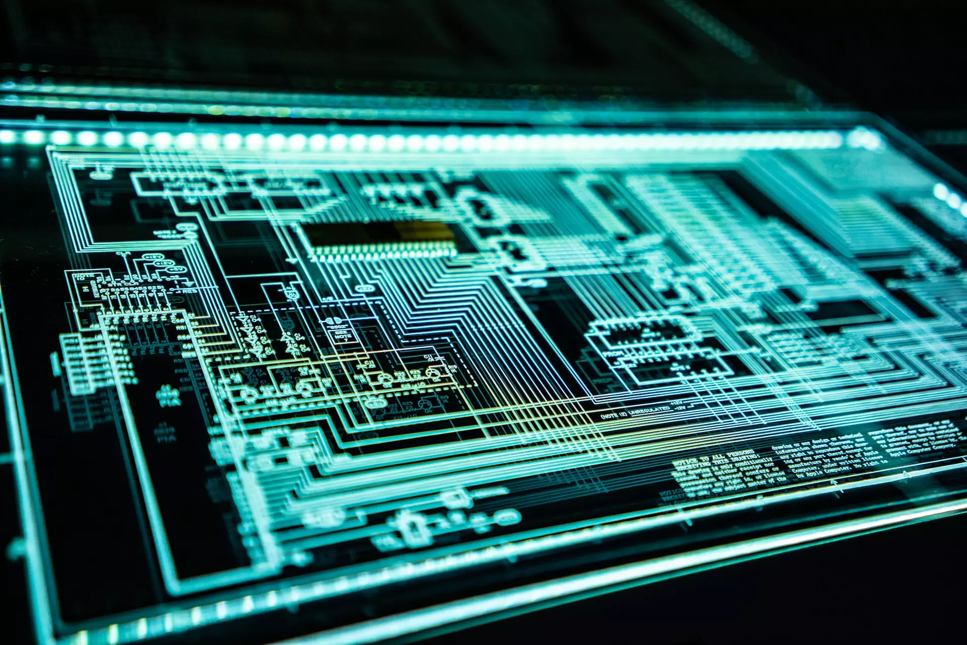 Glowing circuit diagrams