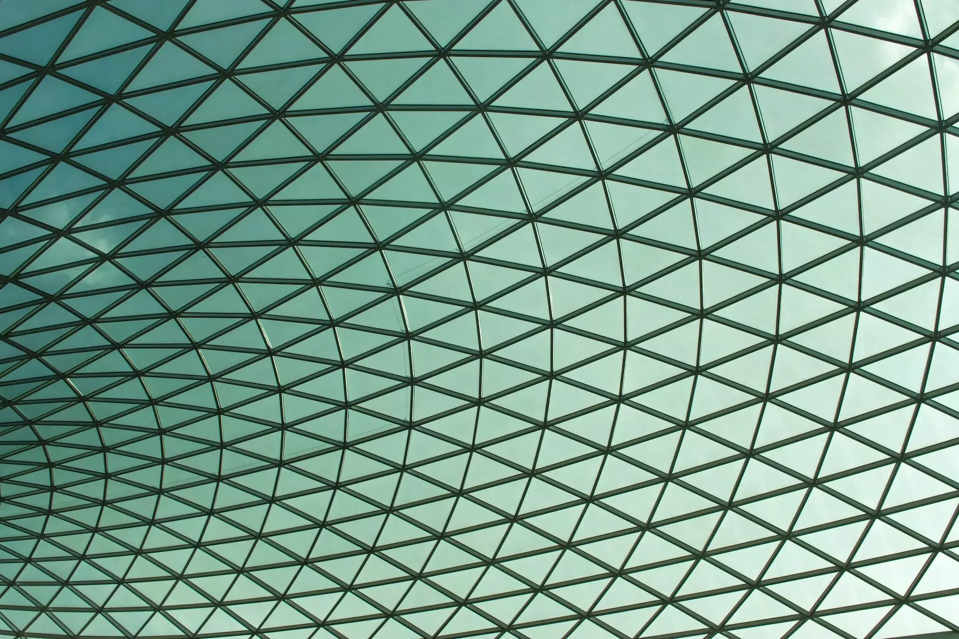 Glass and steel roof of the Great Court, British Museum, London