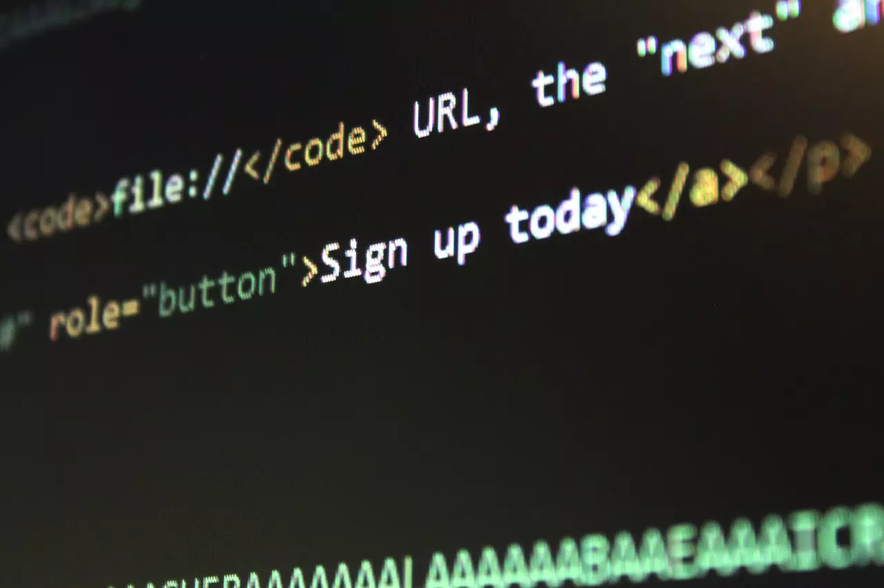 Close up of computer code on a screen